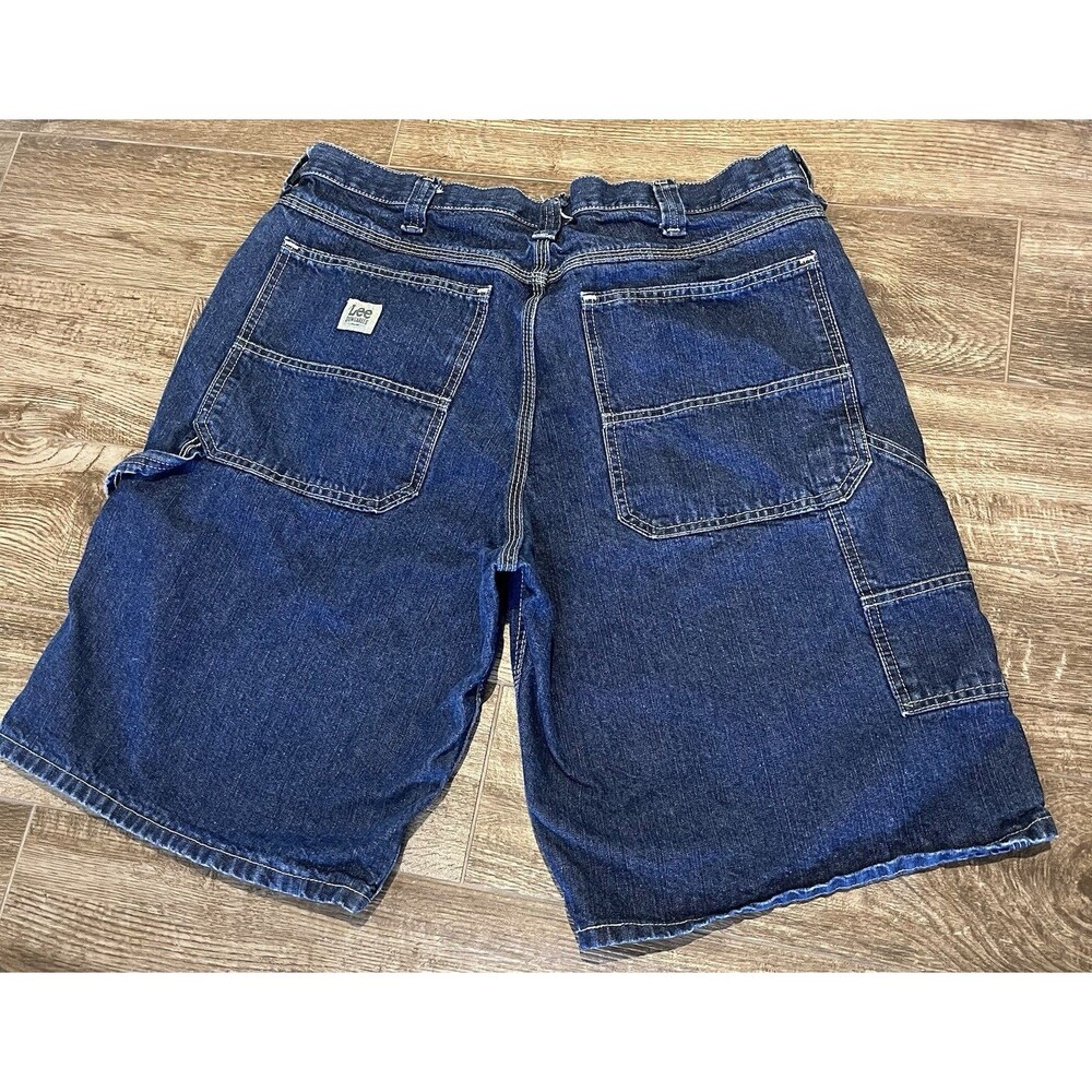 VTG Lee Carpenter Denim Shorts Jorts 36 Mens 00s Utility Workwear Y2K 12” Baggy